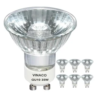 Vinaco GU10+C Halogen Bulb with Glass Cover, 120V