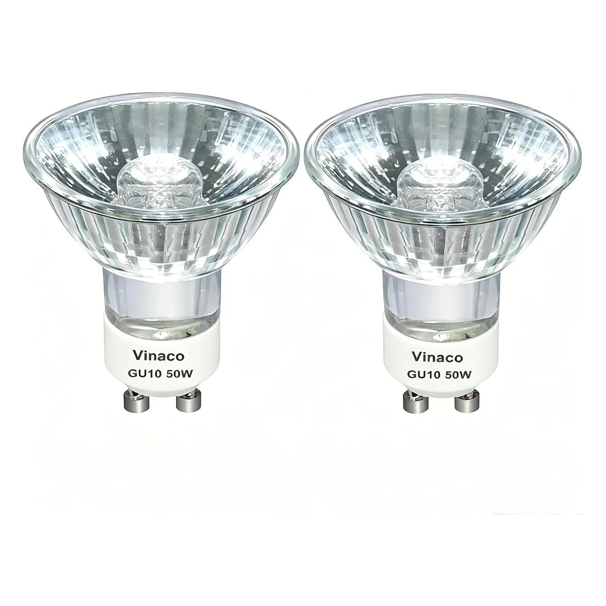 Vinaco GU10+C Halogen Bulb with Glass Cover, 120V